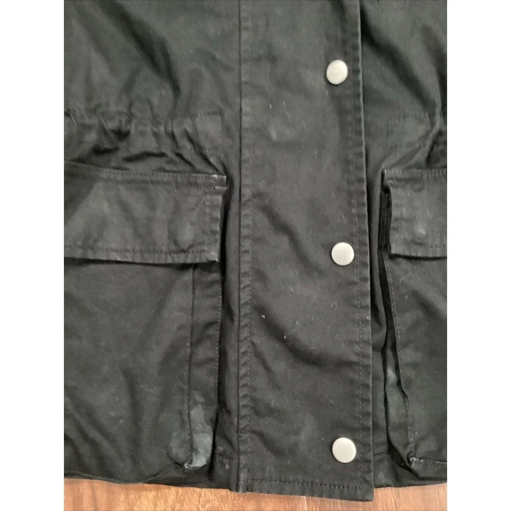 Gap Women's Jacket M Medium Black Full Zip Cotton Polyester Hooded